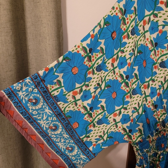 NATURAL LIFE Blue and Orange Floral Mini Dress - Picture 4 of 6